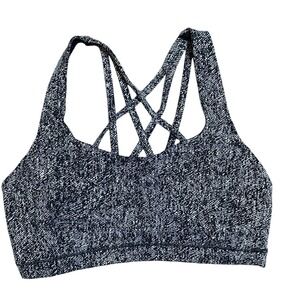Lululemon Free To‎ Be Serene Bra Size 8 Black And White Logo